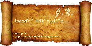 Jacsó Mátyás névjegykártya